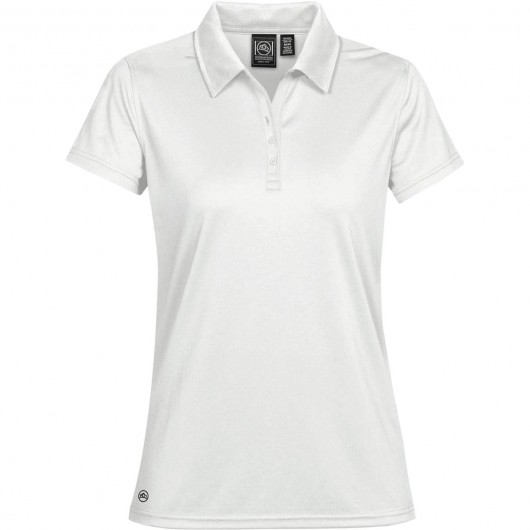 White Womens Eclipse Pique Polos